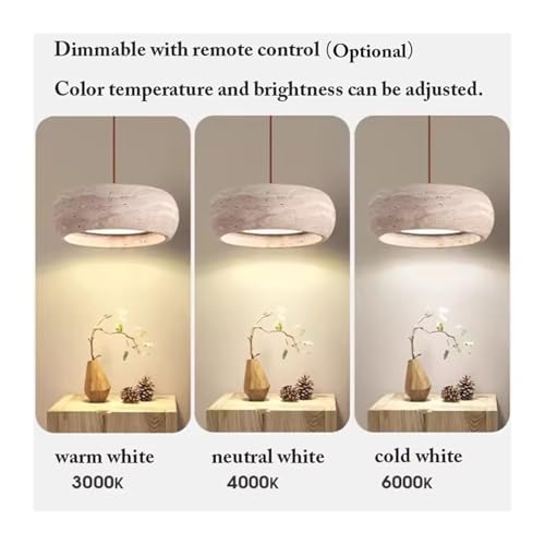 Lampe suspendue LED en travertin pour un éclairage doux sans reflets - 7