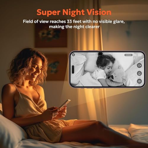 owltron Indoor Security Camera, 2K Cameras for Home Security with Motion Detection, Pet Cam & Baby Monitor with Night Vision, 2.4 GHz WiFi Two-Way Talk, Cloud/SD Storage, Works with Alexa thumbnail 4