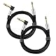 Adoerpai 2-Pack Gitarrenkabel 1/4 Zoll 6,35mm Stecker zu Stecker Klinke rechtwinklig zu gerade Nylon geflochten TS Mono Instrumentenkabel (2m)