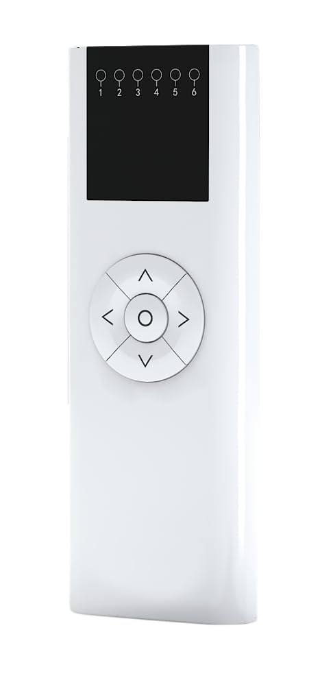 GARDINIA Easyfix FB-1 - Mando a Distancia para persianas Easyfix (6 Canales, Incluye Soporte de Pared y Pilas), Color Blanco