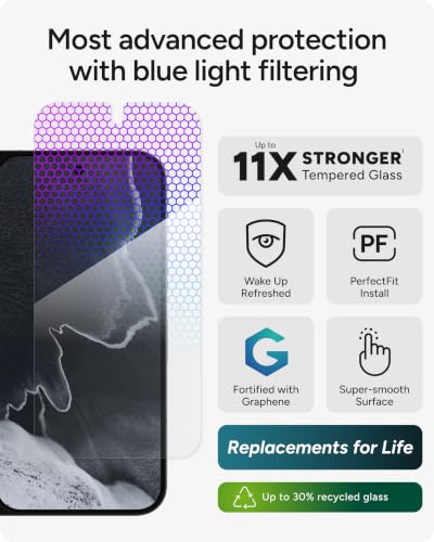 Image of ZAGG XTR5 Google Pixel 11 Pro Fold Screen Protector (Front Screen Only) | 11x Stronger Impact Protection, Sleep Better Eyesafe Blue Light Filter, Anti-Reflective, InvisibleShield, Easy Installation