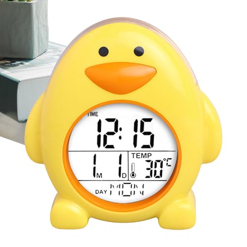 可 愛 い ペ ン ギ ン デ ジ タ ル 目 覚 ま し 時 計 - 温 度 表 示 付 き 子 供 と 学 生 向 け の 静 か な 寝 室 用 時 計 | 永 久 カ レン ダ ー, ス ヌ ー ズ ア ラー ム, 寝 室 用 ミ ニ テー ブ ル