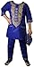 Decoraapparel african clothing attire mens ethnic pants suits traditional brocade wedding festival hippie dashiki style (Blue Plus Size)