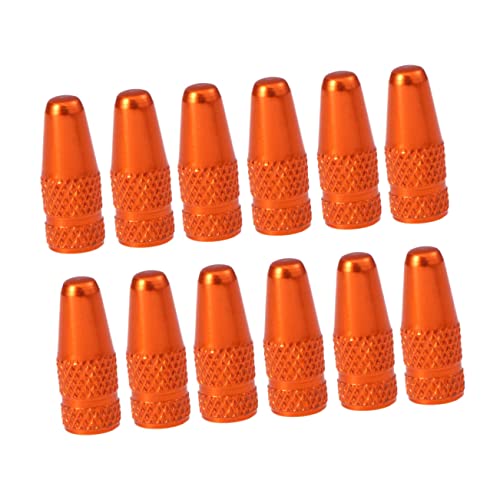 Tapas para válvula de llanta de bicicleta Toddmomy, 12 piezas, color naranja, cubierta contra polvo y fugas, alarga la vida útil de las llantas, fácil de instalar miniatura 1
