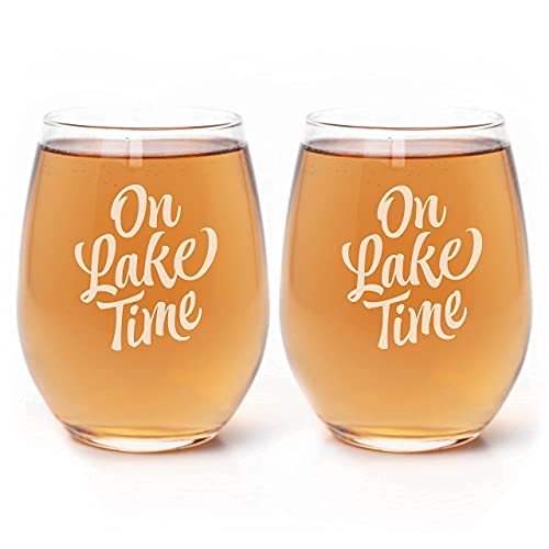 On Lake Time Wine Glass Set