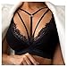 Blingko Damen Sexy Dessous Erotisch, Blumen Spitzen Bralette BH Vest V-Ausschnitt Unterwäsche Bequemer Gepolstert/Ungepolstert Ohne Bügel XXL, X1*schwarz