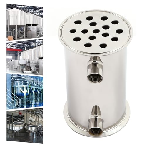 Condenser, 4-Inch Condenser, Distiller, Spittooner, 304 Stainless Steel, 16-Hole Female Threads for Column Still Designed for maximum purification and distillation of spirits.