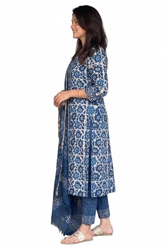 Image of KLOSIA Women's Printed Straight Kurta and Pant with Dupatta Set