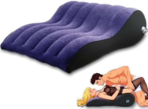 Sex Cushion Inflatable Sex Pillow PVC Flocking Sex Chair Travel Pillow Magic Cushion Body Support Pillow, Used for Couple Positioning, Deeper Position …