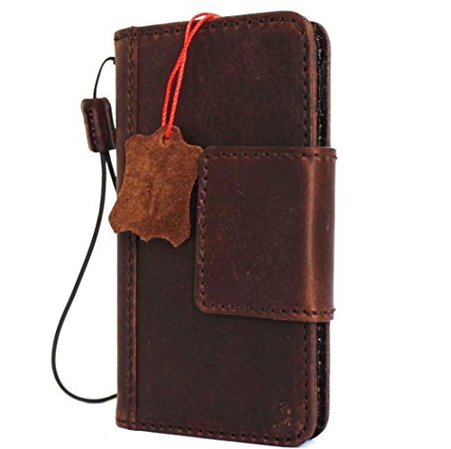 Genuine Vintage Leather Case For Iphone 6 6S Book Wallet Magnet Cover Handmade S Luxury Cards Slots Brown Daviscase #TOP12