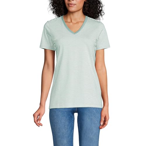 Lands' End Women's Relaxed American-Grown Supima Cotton V-Neck T-...