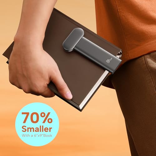 86lux Book Light, Reading Light for Book in Bed, USB Rechargeable LED Night Light with 3 Colors & Limitless Dimming, Aluminum Alloy Bookmark Light for Book Lovers,Technology Black - Thumbnail 7