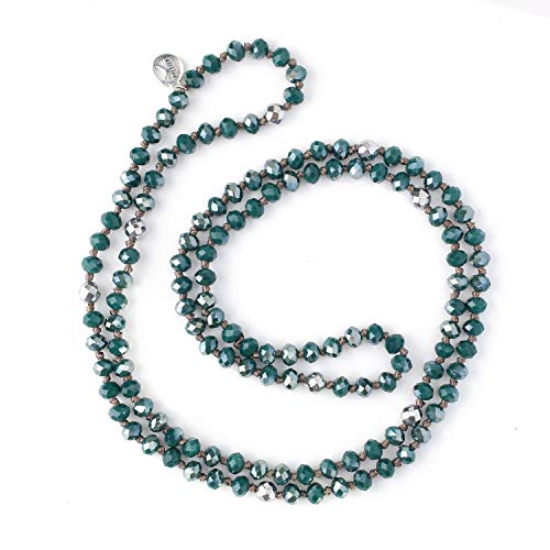 Collier en cristal facetté et bracelet perlé vert KELITCH pour yoga