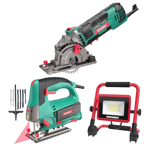HYCHIKA 6.7A Jig Saw, 4A Mini Circular Saw with 3