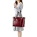 Kattee Genuine Leather Women Tote Bag Soft Handbags Vintage Shoulder Purses Fashion Top Handle Bag Large Capacity (Wine Red)