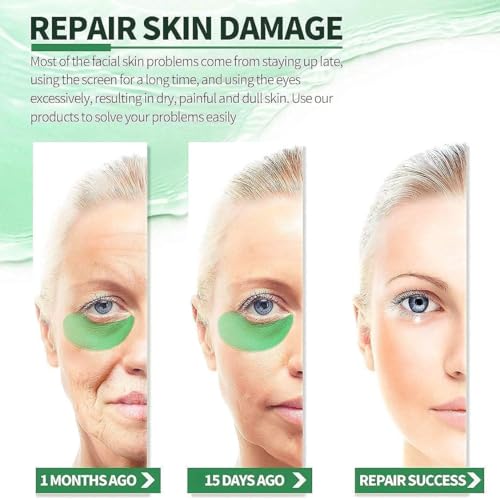 Image of Seaweed Under Eye Patches 60 PCS Collagen Gel Masks for Puffy Eyes, Dark Circles & Wrinkles Anti-Aging Hydrating Eye Pads with Hyaluronic Acid for Skin Tightening & Moisturizing