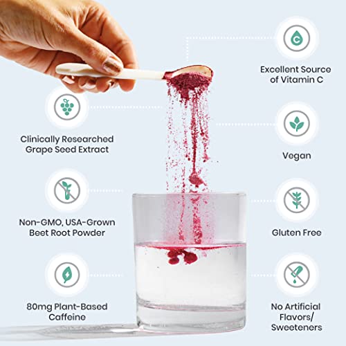 Humann Superbeets Energy Plus With Grape Seed Extract - Includes Beet Root Powder, Green Tea Extract, Caffeine, Vitamin C - Non-Gmo Superfood Supplement - 5.87Oz #TOP4