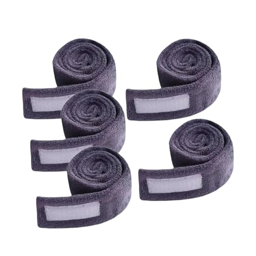 Colcolo 5x Toalla de maquillaje Toalla de algodón absorbente Envoltura de cabello Herramienta de calor portátil para el cabello Banda para el cabello de SPA, Gris