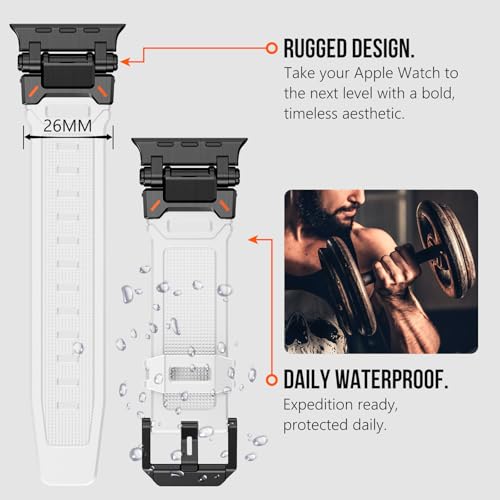Image of KADES Rugged TPU Sport Band for Apple Watch Ultra 3 /2 /1 49mm, Metal Connectors for Apple Watch Series 11 /10 /SE3 46mm Series 9 /8 /SE2 /7 /6 /SE /5 /4 /3 /2 /1 45mm /44mm /42mm