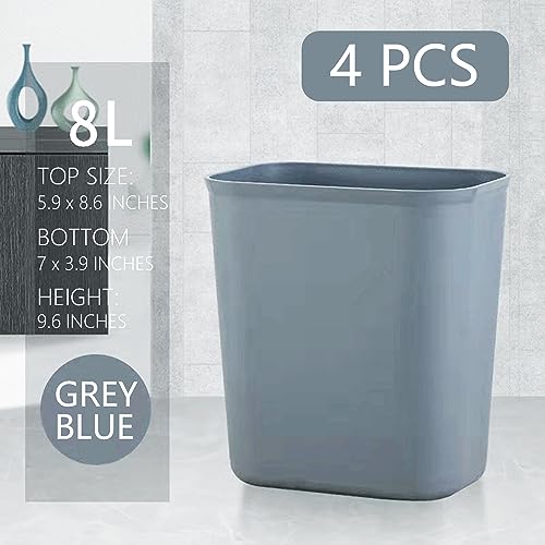 Set de 4 cestos de basura pequeños 8 litros celeste gris miniatura 2