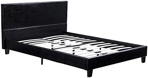 Generic Simple PU Bed Frame Black Twin