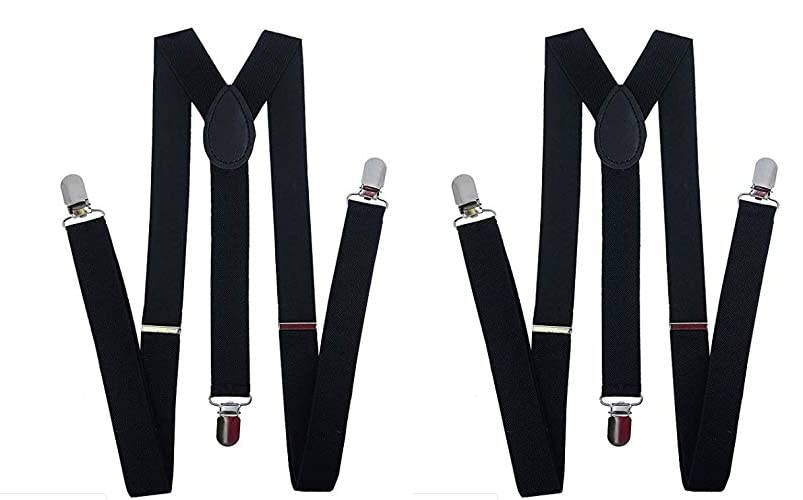 CLOTHERA Pack of 2 Adjustable Elastic Y Back Style Suspenders for 