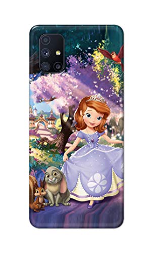 Image of PRINTFIDAA Cartoon Little Girl with Crown and Pet Animals Printed Designer Hard Case for Samsung Galaxy M51, SM-M515F / DSN Back Cover -(e) RPM1008