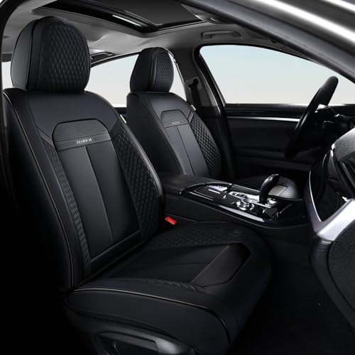 Image of FLORICH Car Seat Covers Full Set, Automotive Seat Covers, Black Car Seat Cover, Waterproof Seat Protectors Universal fit for Car Truck Van SUV - Black