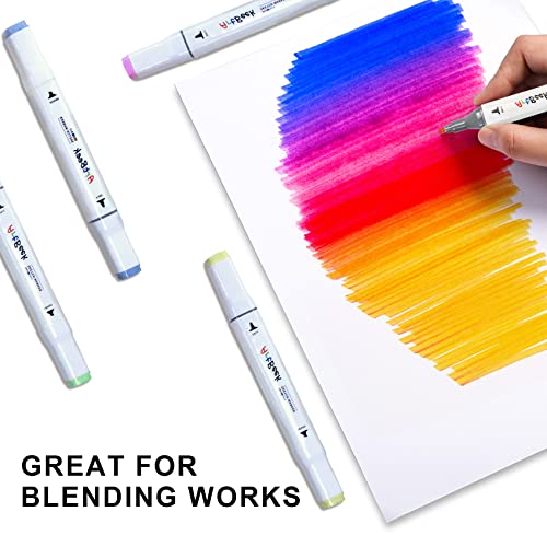 ArtBeek 80 Colors Alcohol Markers Set, Illustration Permanent markers, Dual Tip, Sketch Drawing by ArtBeek - Used condition - Image 4
