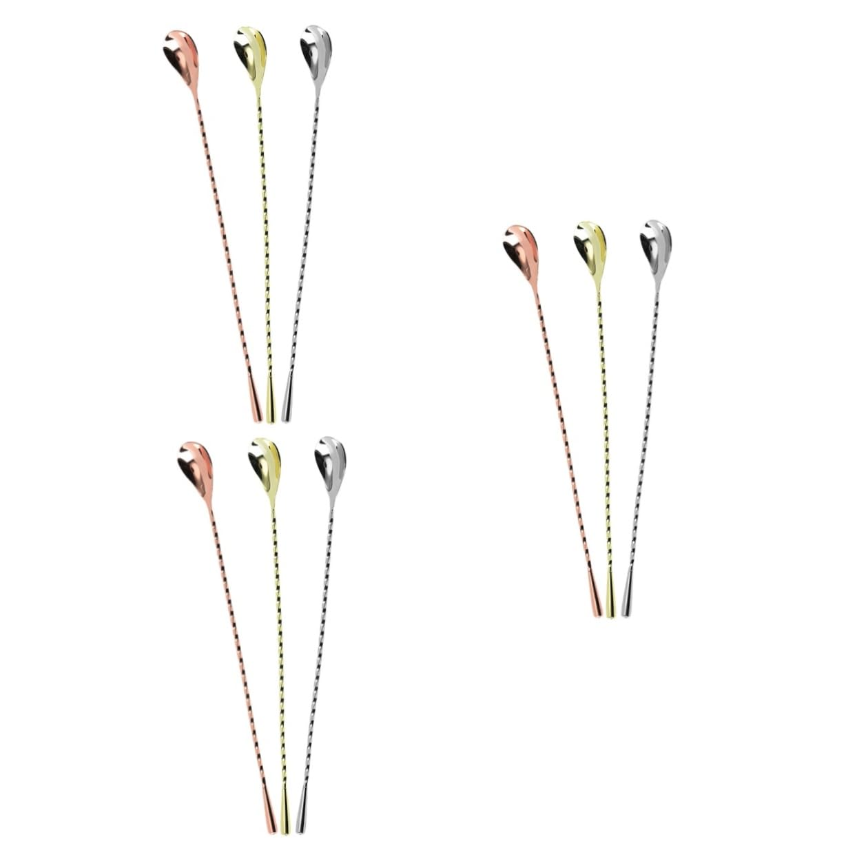 Amosfun 9 Pezzi Cucchiaio Per Mescolare In Acciaio Inox Cucchiaio Per Mescolare Caffè Per e Cocktail Da Portata Di Per Panna Miscele Di