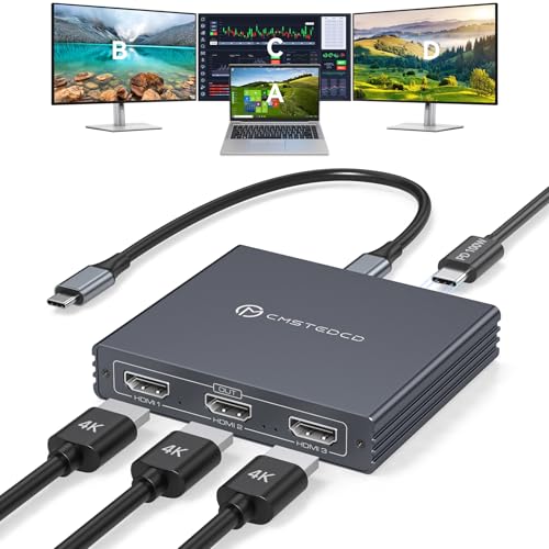 Adaptateur USB C vers 3 HDMI 4K60Hz pour triple écran MST HUB avec charge PD 100W