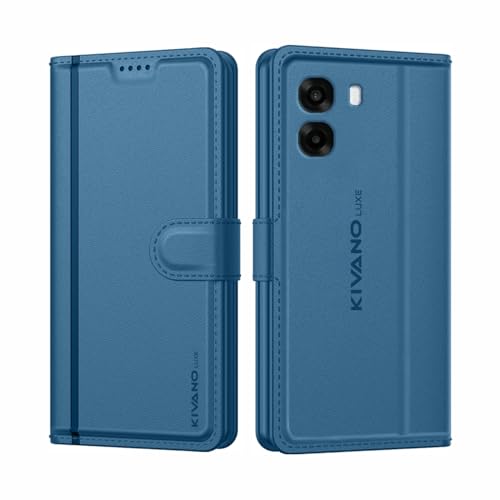 Image of KIVANO LUXE Compatible for Oppo A6S 5G / Oppo K14X 5G / Oppo A6X 5G Artisanal Leather Wallet Case with Card Holder for Men Women, Magnetic Flip Folio Cover with Stand RFID Blocking Cell
