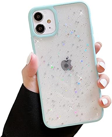 ZTOFERA TPU Back Case for iPhone 11, Glitter Translucent Design Liquid Silicone Case, Anti-scratch Shockproof Flexible Bumper Cover for iPhone 11 (6.1") - Purple Glitter