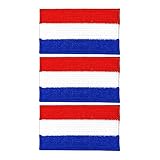 3 Stück Länderflaggen-Flicken-Set – 7 × 4 cm bestickte Aufnäher zum Aufbügeln / Aufnähen für Jacken, Westen, Rucksäcke, Hüte, Taschen und DIY Handwerk (Niederlande)