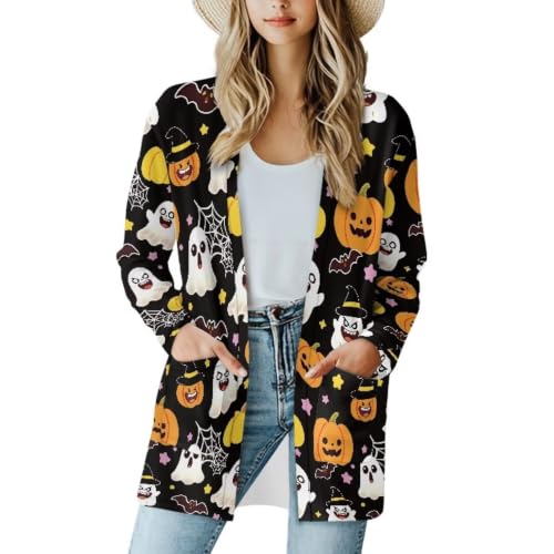 Image of Cardigan Sweaters for Women Long Sleeve Cardigan Soft Drape Open Front Fall Dusters V-Neck Jackets Dressy Loose Coat