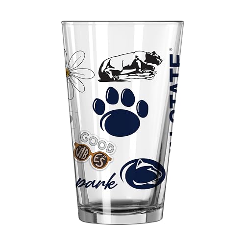 Image of Logo Brands NCAA 16 oz Pint Glass - Durable Glass With Bold Team Color- Chip-Resistant Rim Drinkware For Fans, Tailgates, Home Bars & Everyday Use