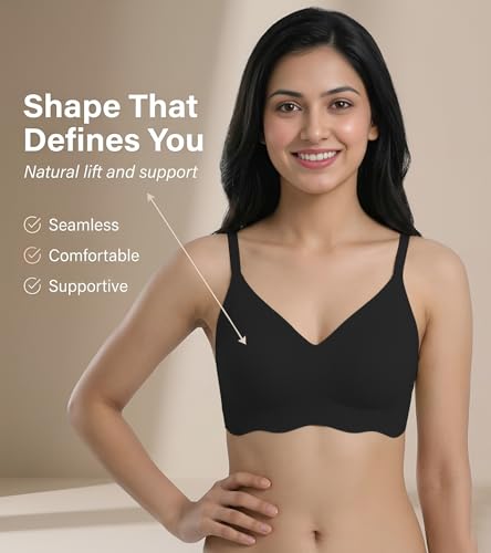 Image of DClub Wireless Bras for Women No Underwire Seamless Push Up Full Coverage Everyday Bra Comfortable Supportive Tshirt Bralette
