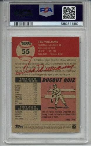 2018 TOPPS LIVING #55 TED WILLIAMS BASEBALL CARD RED SOX PSA 10 SP LOW POP RARE