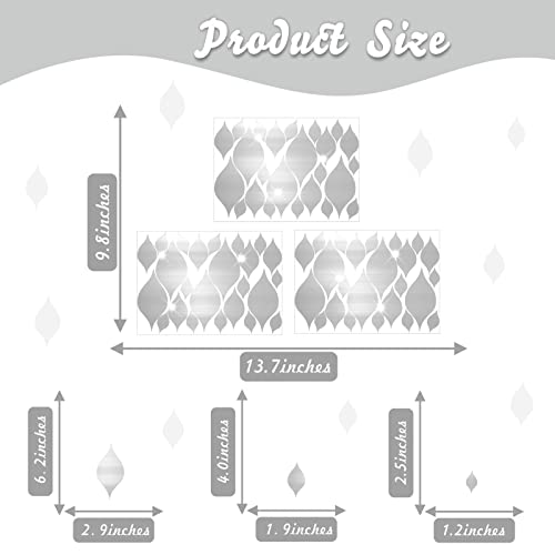 Acrylic Mirror Wall Stickers Removable Silver Leaves Wall Stickers Teardrop Mirror Wall Decor Decals Peel And Stick 3D Diy Rustic Wall Art Mural For Living Room Bathroom Bedroom Office Farmhouse Decor #TOP5