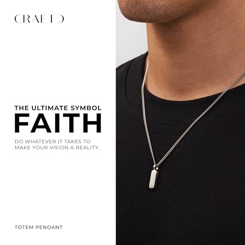 CRAFTD | Totem Pendant Necklace | 20.5" Chain Link with 20MM x 20MM Pendant | Waterproof, Heat & Sweat Resistant | Gifts for Men | Men's Jewelry |2