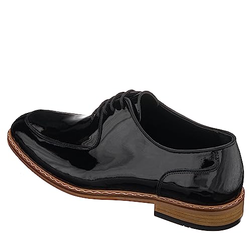 DALGALA Men's Black Patent Leather Handmade Oxford Shoes Lace up Shoes Mens Derby Shoes Formal Dress Shoes2