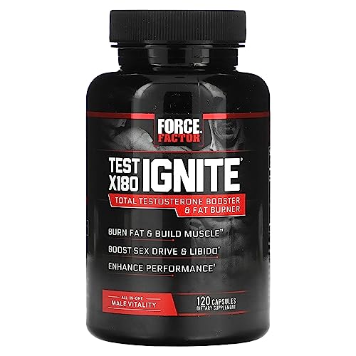Test X180 Ignite, Total Testosterone Booster & Fat Burner, 120 Capsules, Force Factor Test X180 Ignite, Total Testosterone Booster & Fat Burner, 120 Capsules, Force Factor