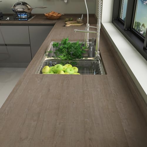 Papier peint autocollant extra large grain de bois gris