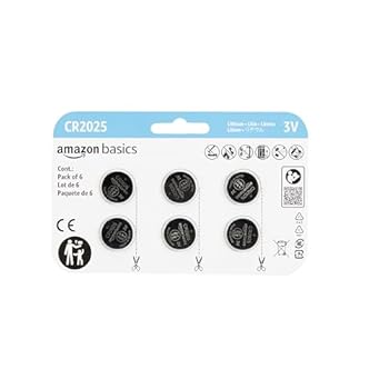 Amazon Basics CR2025 Lithium-Knopfzellenbatterie langanhaltende Leistung frei von Quecksilber 3 V 6 Stück