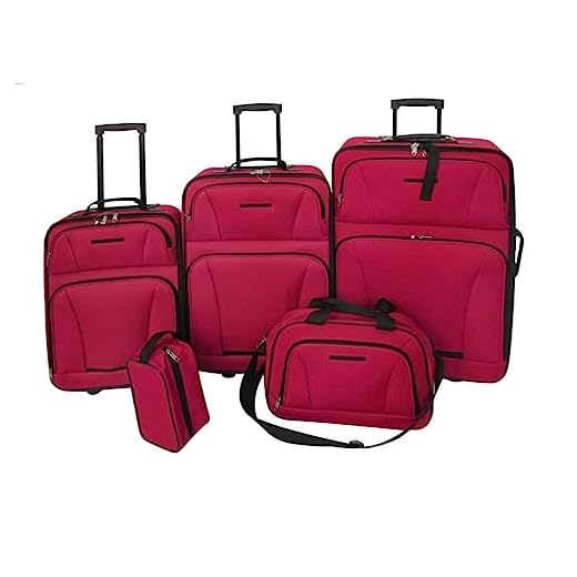 vidaXL Juego de Maletas de Viaje 5 Piezas Diversos Tamaños Rojo Set Equipaje