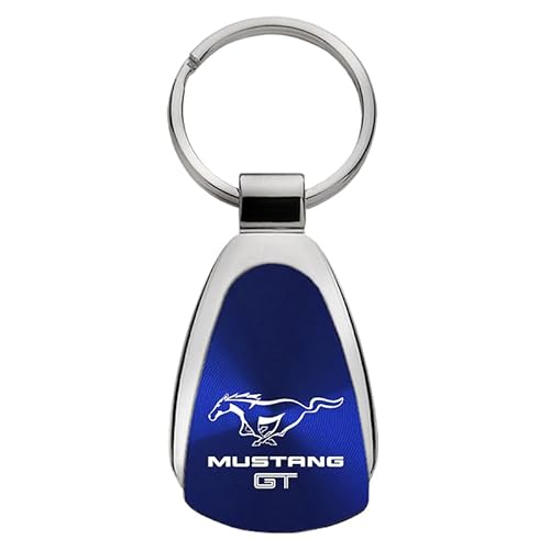 AU-TOMOTIVE GOLD Tear Drop Key Chain for Ford Mustang (Blue)