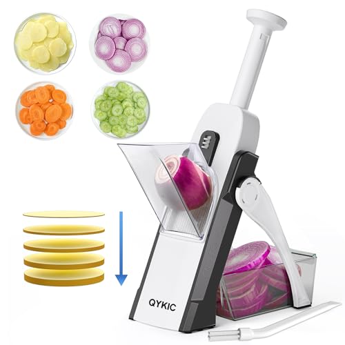 QYKIC Safe Mandoline Slicer, Potato Clips Vegetable Food Cutter, Thickness
