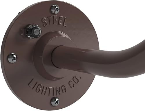 Miniatura 8 de Steel Lighting Co. Topanga - Luz de granero  Sensor de atardecer a amanecer  Montaje en pared al aire libre  Cúpula de 14 pulgadas  Cuello de cisne