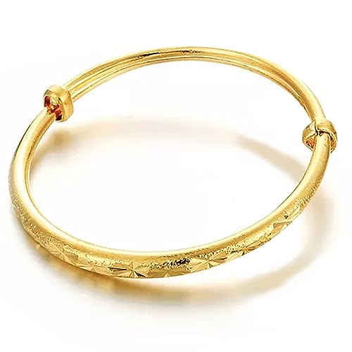AT Jewellery - 9ct Yellow Gold Filled Kid's Baby's Sparkling Designer Bracelet Bangle