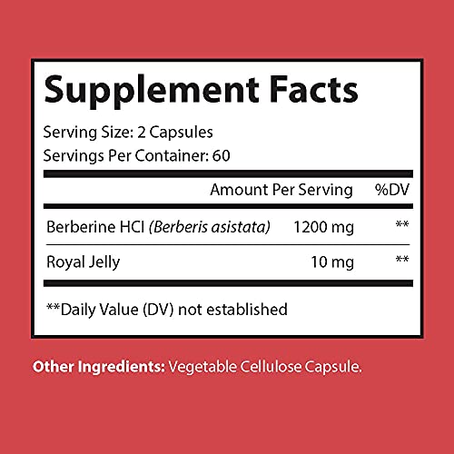 Nutriumph Berberine Supplement 1200Mg | Immune Support Supplement And Healthy Metabolic Function With Royal Jelly | 120 Capsules – 60 Day Supply #TOP2